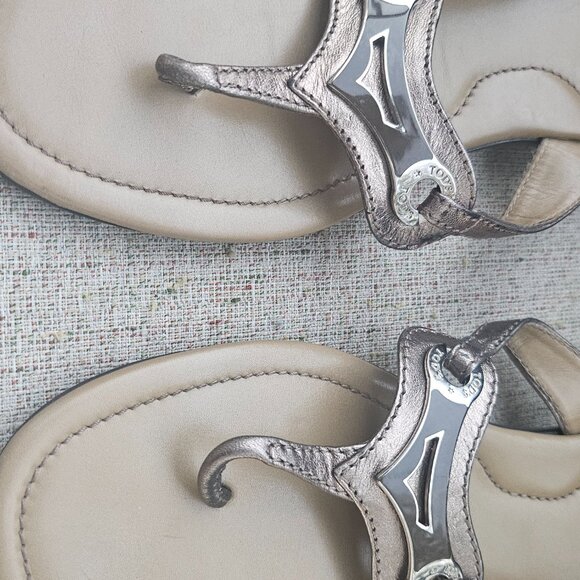 Tod's Women Sandal Brown Leather Upper Flat Shoes Made in Italy Size 39.5 - Picture 5 of 16